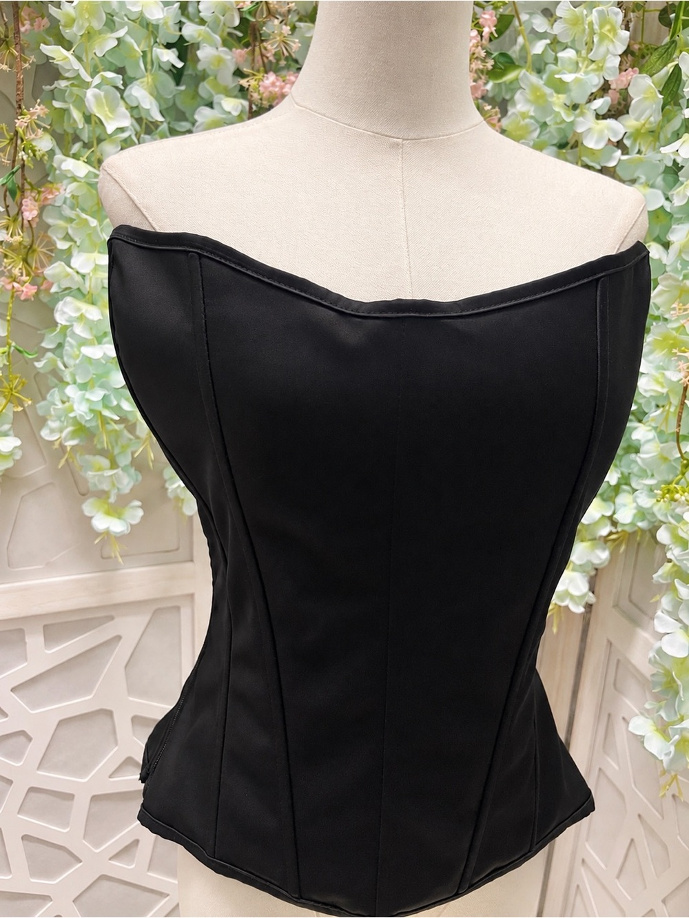 Strapless Black Corset Dress Top